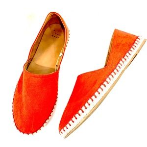 A New Day Women’s Red Slip on Flat Sole Padded Comfort Espadrille Shoes Size 8